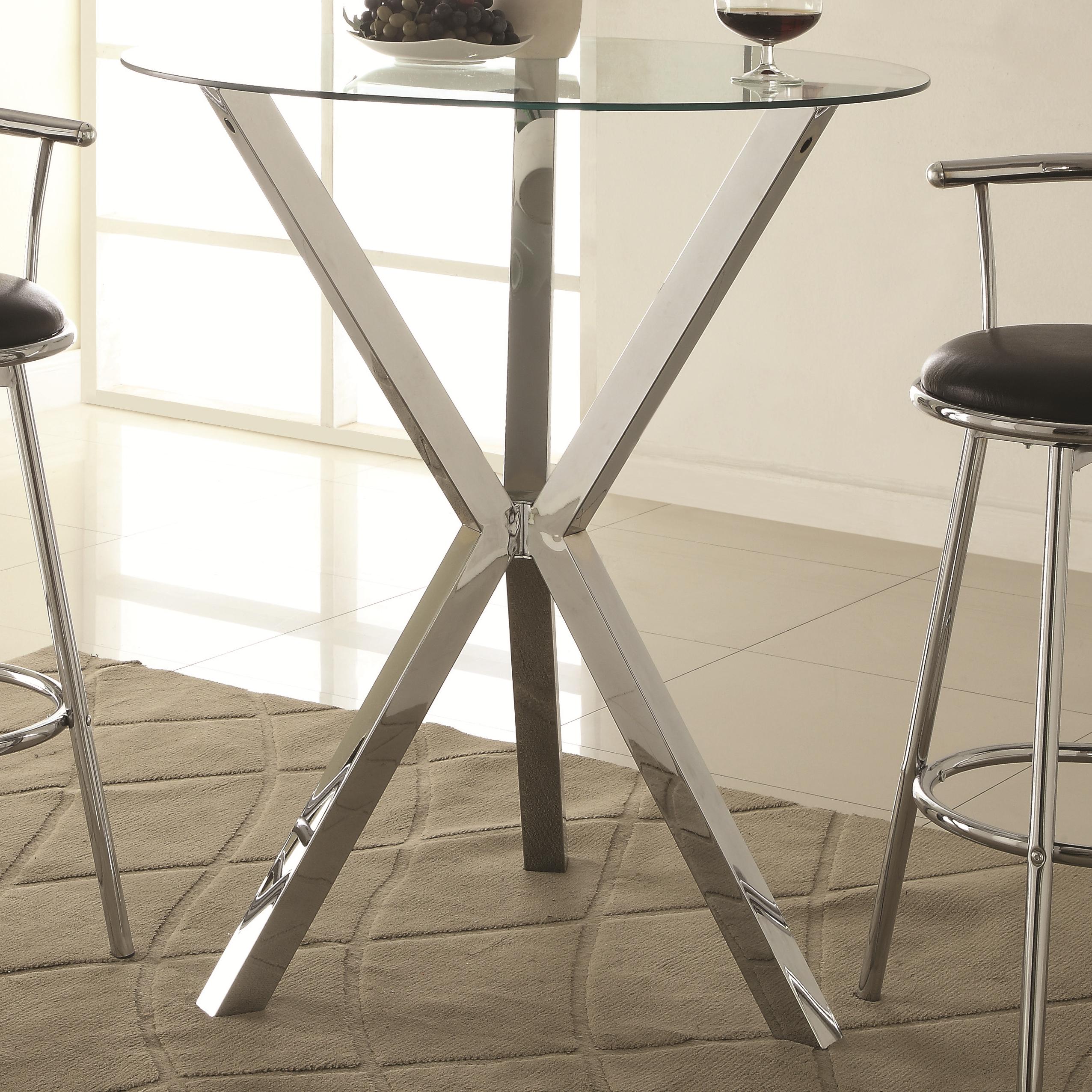 Coaster Bar Units and Bar Tables 100186 Round Pub Table with Glass